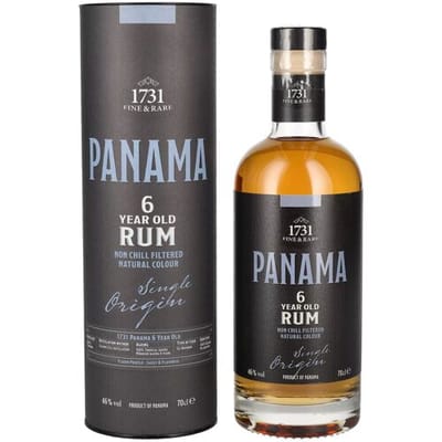 1731 Fine & Rare PANAMA 6 Years Old Single Origin Rum 46% Vol. 0,7l in geschenkverpakking