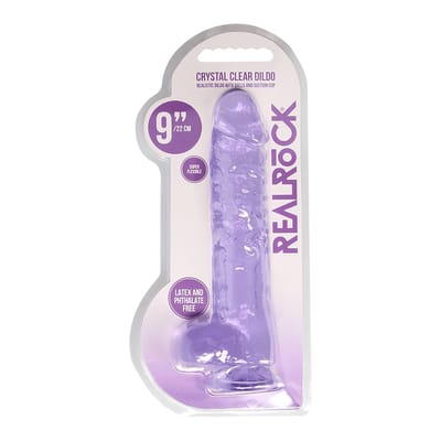 9" / 23 cm Realistic Dildo With Balls - Purple