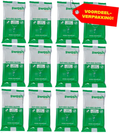 Swash Washandjes - Parfumvrij - 12x 5-pack voordeelverpakking