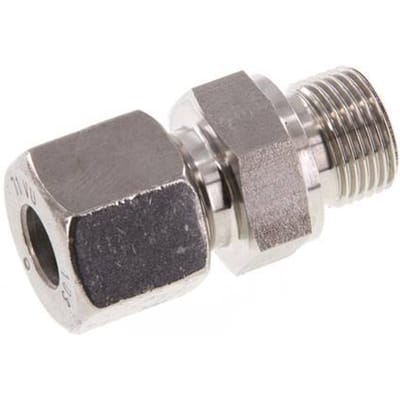 G 3/8'' Buitendraad x 10S RVS Rechte Snijring Koppeling 630 Bar DIN 2353 - FL2S-MC-ST-038G-10-S