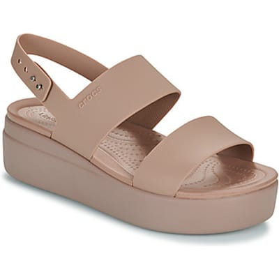 Crocs Brooklyn Serie - Sleehak Sandalen - Latte/Mushroom - LiteRide Inlegzolen - Matlite Cholewki