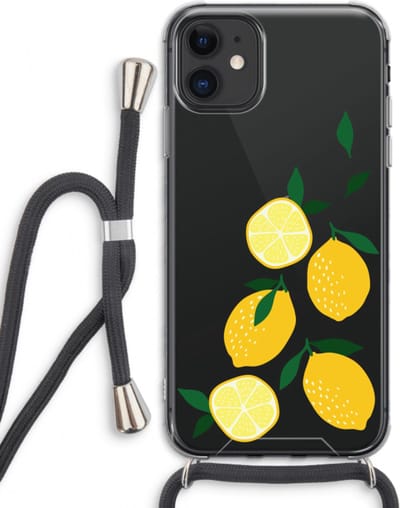 Case Company® - Hoesje met koord geschikt voor iPhone 11 hoesje met Koord - You're my lemon - Telefoonhoesje met Zwart Koord - Bescherming aan alle Kanten en Over de Schermrand