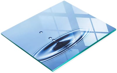 Keukenplank van gehard glas met decoratieve waterdruppels, 60x52 cm