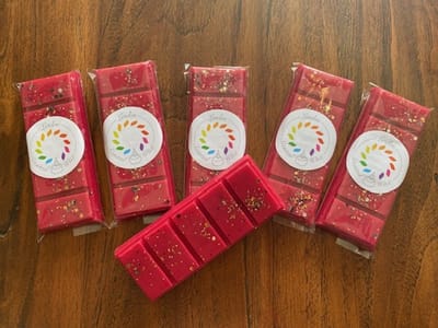Waxmelts CHERRY & GINGER / KERS en GEMBER waxmelt geur - Linden - handgemaakt - 100% sojawax - aromatic - voor geurbrander - huisparfum