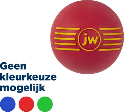 JW Isqueek Bal - Hondenspeelgoed - Hondenbal - Met pieper - Medium - Meerkleurig - ø 7 cm