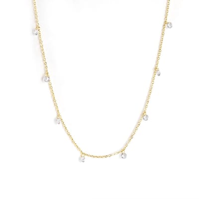 Planet Pink - Ketting diamanten bedeltjes goud - Stainless Steel - Roestvrij Staal rvs - Waterproof