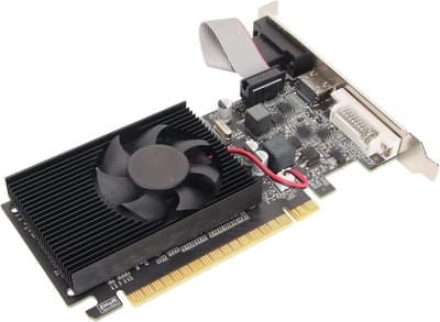 Krachtige 1G DDR3 Grafische Kaart met Koelventilator, HDMI, DVI en VGA Poorten, Geschikt voor Gaming en Video-bewerking