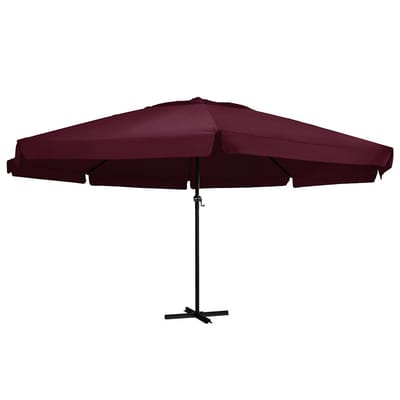 vidaXL - Parasol - met - aluminium - paal - 600 - cm - bordeauxrood