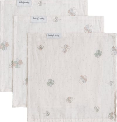 Baby's Only Monddoekje Tender - Hydrofiele monddoekjes baby - Spuugdoekjes - Washandjes set - Hydrofiele doek - Clover - 30x30 cm - 3-pack - 100% prewashed katoen