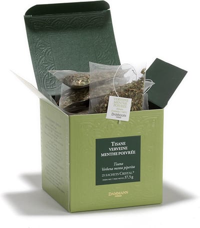 Dammann Frères - Verveine menthe 25 cristal zakjes - Kruidenthee Verbena & Munt - zonder cafeïne - Composteerbare theebuiltjes