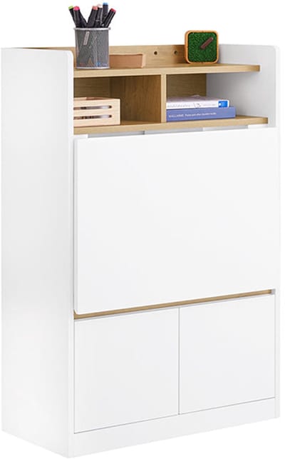 Multifunctioneel vouwbureau - converteerbare plank - laptoptabel - voldoende opslag - 63x93x67cm - ruimtebesparende oplossing