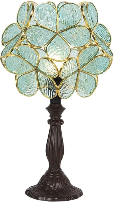 Lumilamp Tiffany Tafellamp 43 cm Groen Glas Bloem