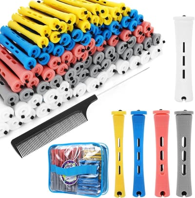 100 stuks krulspelden in 5 maten - Haarrollers voor dames, mannen en kinderen - Haarstylingtools voor middellang en lang haar