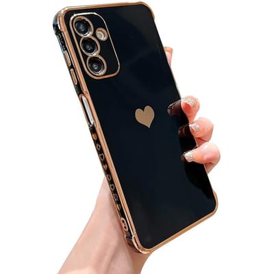 Elektroplating Side Love Heart Case Voor Samsung Galaxy S25 S24 S23 Ultra Plus FE A16 A26 A36 A56 A15 A25 A35 A55 A14 A24 A34 A54 Galaxy A54 black