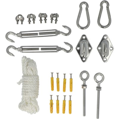 Kopu ® schaduwdoek montageset nylon koord rvs