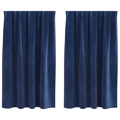 vidaXL - Blackout - Gordijnen - met - Top - Tape - 2 - stuks - Donkerblauwe - Velvet