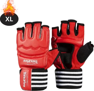 Nivard MMA Handschoenen - Gloves - Sparring Handschoenen - Heren - Dames - Grappling - Bokshandschoenen - Vecht Handschoenen - Rood - XL