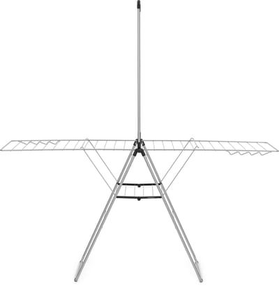 Brabantia HangOn Droogrek - 25 meter - met Stang - Metallic Grey