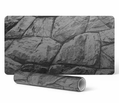 Beschermende bureauonderlegger voor toetsenbord en muis, steenkleurige muurmat 90x45 cm