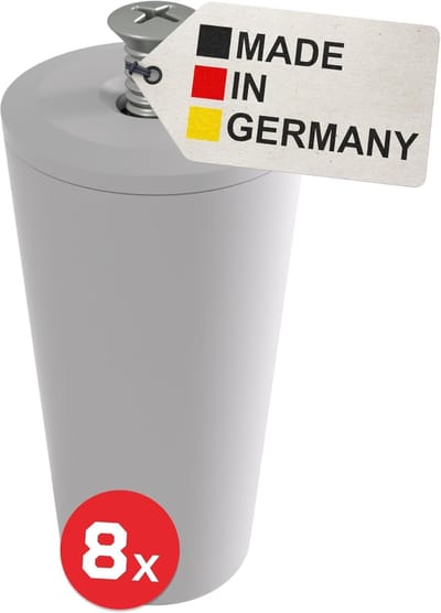 Rolluikstoppers Kunststof - Aanslagbuffers Set - Rolluik Reparatie - Duitse Kwaliteit - 40 mm Lengte - Lichtgrijs