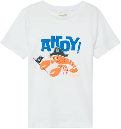 s.Oliver - Jongens t-shirt - Maat 104/110 - Jongens - wit - onbekend materiaal