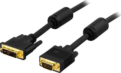 Deltaco VE013-A, DVI-A VGA HD15 kabel - 2m
