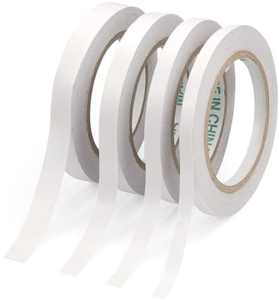 Dailygoods- Dubbelzijdig Plakband Extra Sterk - 6 Rollen - Dun Plakband - Hechting op Papier/Stof/Tegels/Glas - Weerbestendig - Temperatuurbestendig - Tape