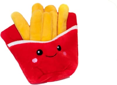 Hondenspeelgoed met pieper - Pluche speeltjes - Interactief spel - Leuke voedselvormen - 17.8 x 7.6 x 17.8 cm - Perzik