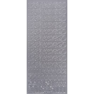 Reliëfsticker "Cijfers" - Zilver