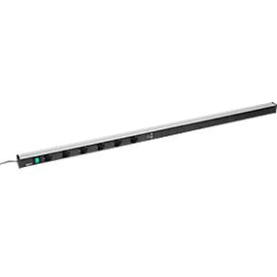 Treston 1700 contactdoosstrip, 6-voudig, 2 x USB-A, aan/uit schakelaar, 4,5 m lange kabel, 16 A/250 V, B 1700 x D 44 x H 52 mm, aluminium