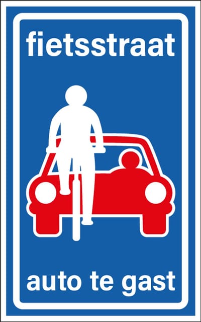 Fietsstraat bord - kunststof - L51 400 x 250 mm