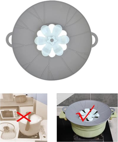 Hittebestendige Siliconen Over deksel Pot 26cm - Lekvrije Kookbescherming & Magnetron Deksel