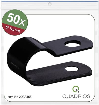 Quadrios 22CA158 Bevestigingsklem Schroefbaar 22CA158 Bundel-Ø (bereik) 16 mm (max) Zwart 1 set(s)