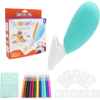 Elektrische Aquarel Spuitpen 12 stuks Wasbaar Kinderen Teken Speelgoed Set Handgeschilderde Verfkwast Cadeau voor Kinderen сyaan