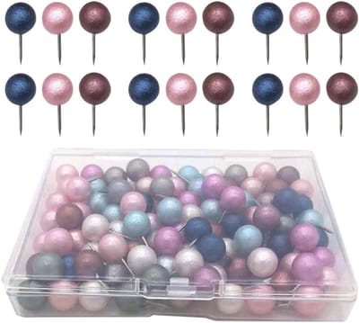 Kleurrijke Punaises - Decoratieve Spelden - Kaarten Markeren - Handige Ronde Kop - 100 Stuks - Diverse Kleuren