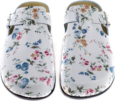 Comfort platte klomp White Flower - MedicalID - Maat 40