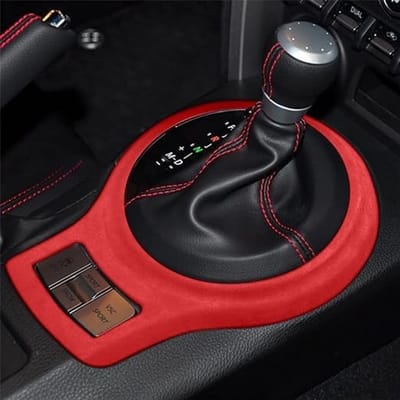 Dailygoods- Versnellingspook Trim - Alcantara - Donkergrijs/Rood - Geschikt voor Sub-aru BRZ/T0y0ta GR86 - Slijtvast - Duurzaam - Schakelknop