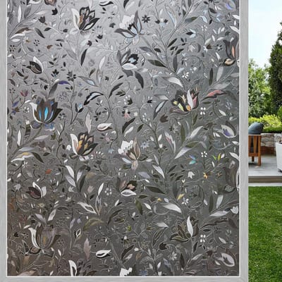 Famanu – Ondoorzichtige raamfolie, zelfklevend, regenboog effect, statisch, privacyfolie, anti-UV zonwering voor woonkamer, 60 x 200 cm