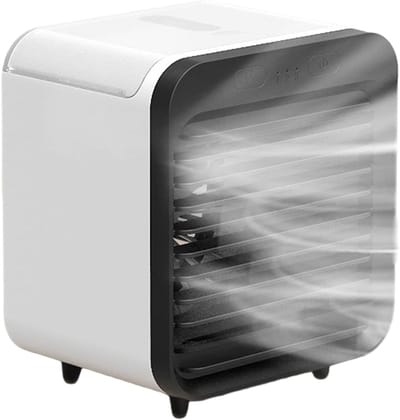 KZQ Draagbare Watergekoelde Desktop Luchtkoeler Ventilator Met 3 Snelheden Usb Oplaadbaar Op Batterijen Voor Kantoor En Thuis Zwart