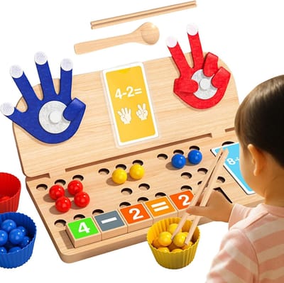 Tel Spelletjes - Kralen Sorteren - Leren Tellen - Fijne Motoriek - 29.7 cm - Multicolor