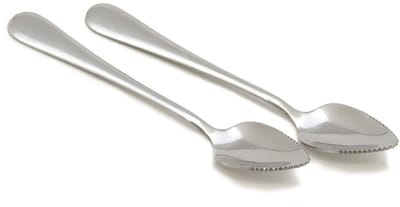 Cuhostki - 2 Stukken - Gekartelde Lepels Van Roestvrij Staal - Opscheplepels - Natuurlijk - Geschikt Voor Keuken