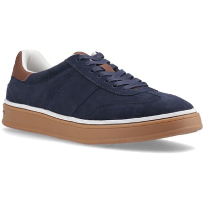 Hush Puppies Carlos Suède Leren Heren Sneakers in Marineblauw