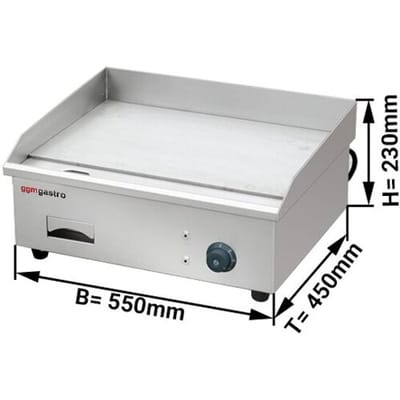 GGM Gastro Elektro Bratplatte - 3 kW - Glatt - Bratfläche: 540x380mm Zilver