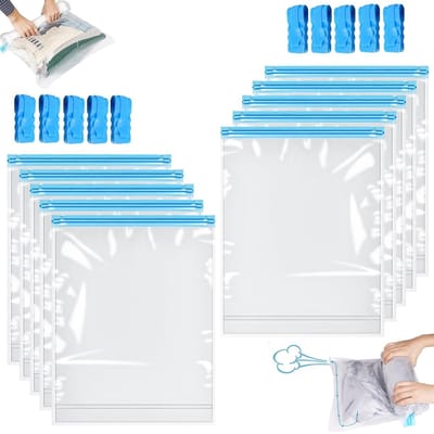 Dailygoods- Vacuumzakken Kleding 40 x 60 cm - 10 Stuks - Compressiezakken - Opbergtas - Reusable - Ideaal voor Reizen - Opbergzakken