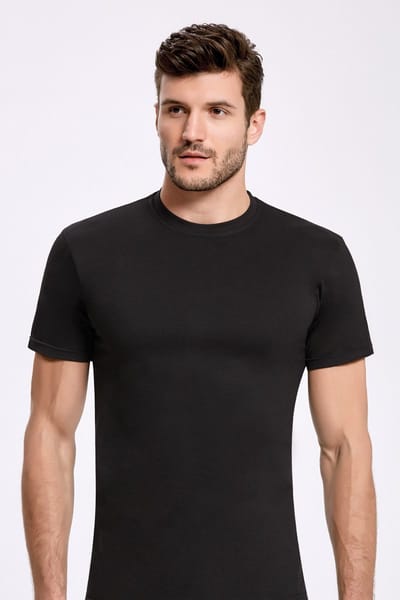 ilke® 2 Pack Heren T-Shirts – Ronde Hals – 100% Katoen - Zwart - XL