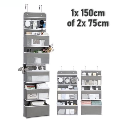 eLiving - Deur Organizer. Hangende opberger - 150cm lang, 37cm breed, 14cm diep. Deelbaar in 2 delen van 75cm
