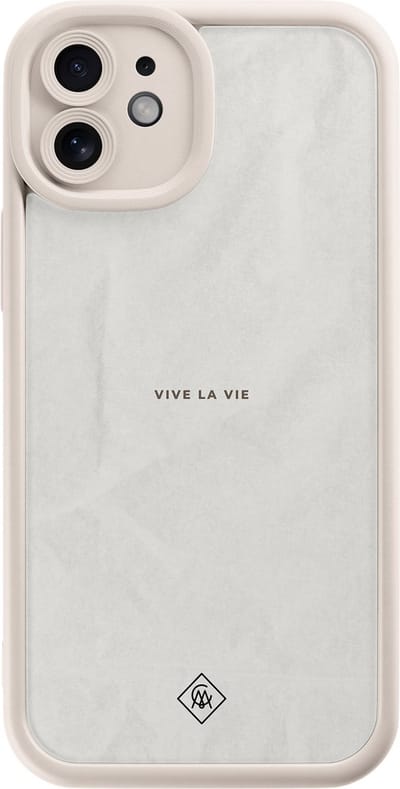 Casimoda® hoesje - Geschikt voor iPhone 11 - Vive La Vie - Effen telefoonhoesje met lensbescherming - Siliconen/TPU - Backcover - Grijs