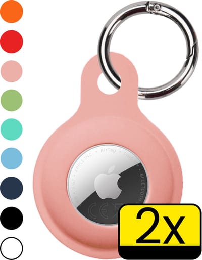 Hoesje Geschikt voor Apple AirTag 2e generatie Hoesje Sleutelhanger Houder - Siliconen Hoesje Geschikt voor Apple AirTag 2 Hoesje - Lichtroze - 2 Stuks