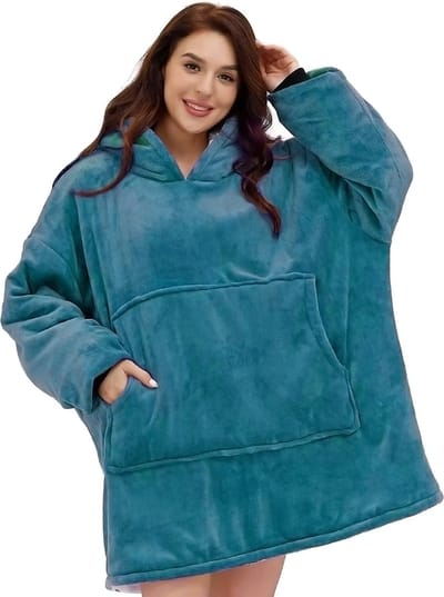 Hoodie Deken - Groen - Fleece Deken Met Mouwen - extra groot 1400g - Hoodie - Oversized Blanket - Dames & Mannen - Hoodie Blanket - Voor Kinderen, Dames & Mannen