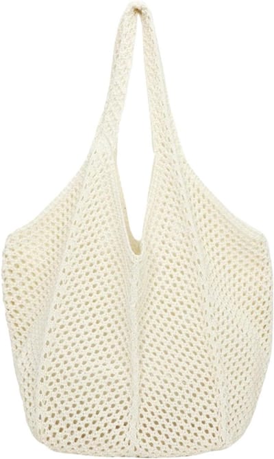 Gehaakte strandtas voor dames in mesh design voor zomerse dagen met grote capaciteit